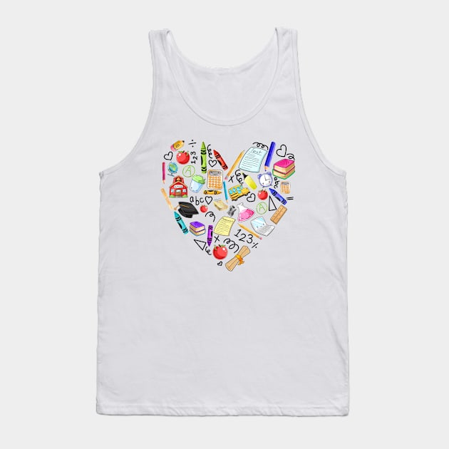 Kawaii School Teacher Heart Tank Top by KindlyHarlot